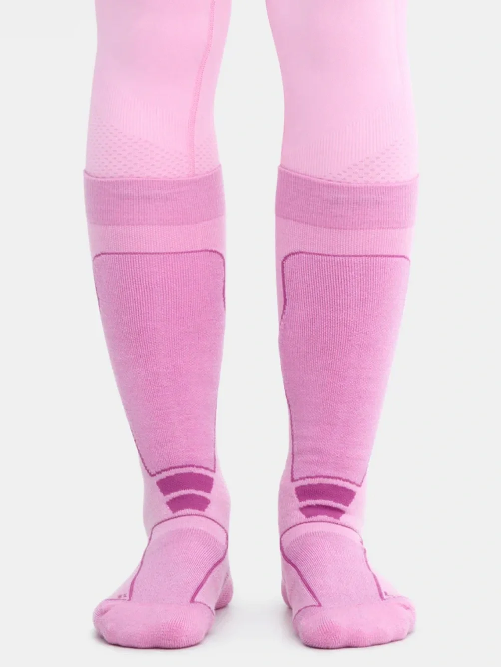 Halfdays Light Cushion Ski Sock Merino Wool Blend Peony Pink M/L